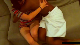 Cuckold husband records wife fucking her BBC bull