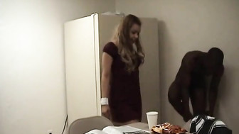 Cheating girlfriend blows Big Black Cock
