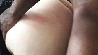 Big white mom gets BBC from behind while sucking off husband's dick