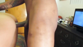 Pretty brunette girl fucks long dick with cum in mouth