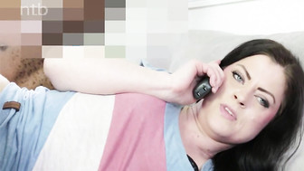 Phone talk and black cock fuck