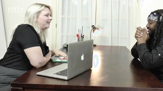 Thick blond MILF blows black dick