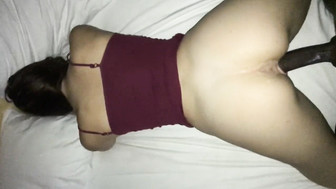 White Gf Takes Long Black Dick