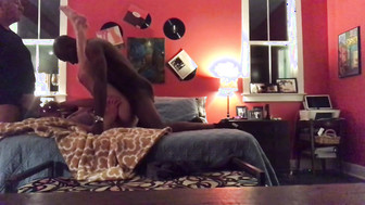 Cuck Husband films and eats creampie