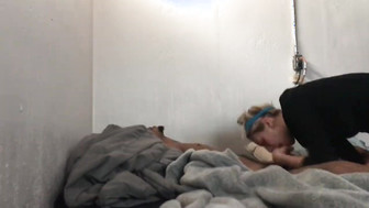 Blonde girl loves to suck blackcock