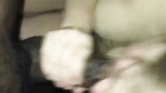 Busty blond Gf sucking BBC