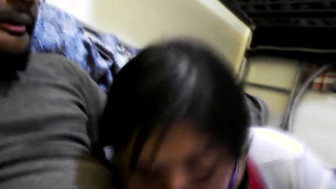 Asian girl long sucking