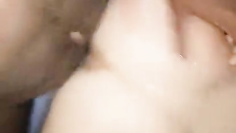 Tight white pussy takes BBC