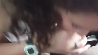 Hot girl in stockings fucked in the car