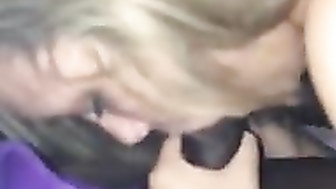 Blond girl gives head