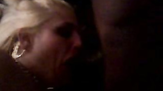 My wife Connie Moore sucking black cock