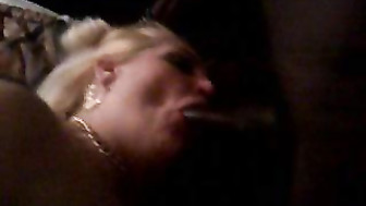 My wife Connie Moore sucking black cock