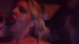 My wife Connie Moore sucking 2 black cocks