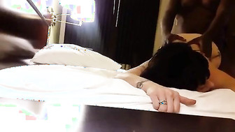 MILF wife rides her younger black bf