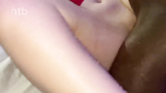 Sexy blond gets pounded by hung black bull and squirts hard on his big dick