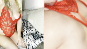 Pretty amateur blonde with round ass loves to ride BBC