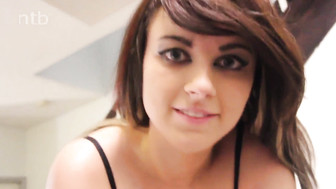 Pretty brunette PAWG sucks and fucks BBC with facial ending