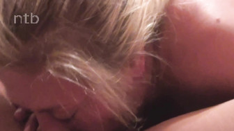 Two cuckold blond white babes shares BBC and gets loaded with some thick cum