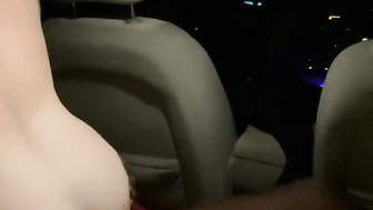 Cheating white girl fucks black athlete in the car