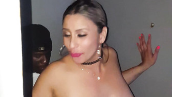 Hotwife meeting BBC at Adult Video Arcade Booths with Glory Holes