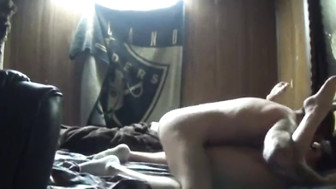 Oakland raiders fans having fun. Homemade.