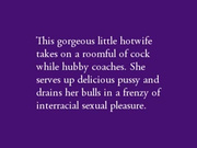 Excited wife takes on a roomful of black cocks while hubby coaching her