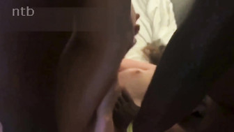 Horny white milf gets that pretty face showered with huge black cumloads