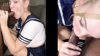 Sexy blond gets that bald pussy fucked, stretched and impregnated by BBC