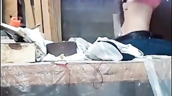 Stunning college french babe visits boyfriend at work.