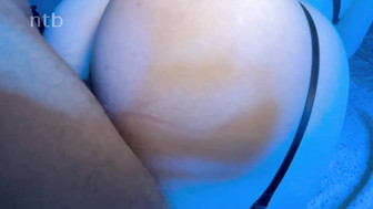 Sexy redhead fucks that huge black cock and gets messy creampie on her ass