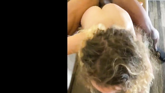 Cuckold white wife gets fucked and impregnated while sucking off hubby's dick