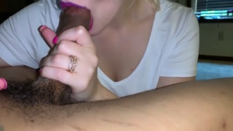 Blowjob his slut wife never swallows