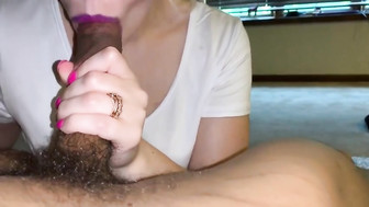 Blowjob his slut wife never swallows