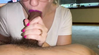 Blowjob his slut wife never swallows