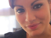 Sexy french babe sucking dicks and getting cum on her face