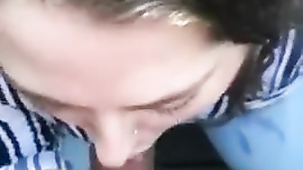 On the phone to hubby and giving head