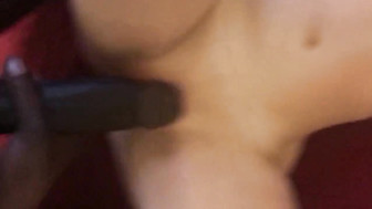 Big black cock fucked horny white woman