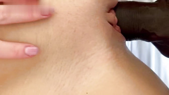 Pretty blonde fucks big black cock