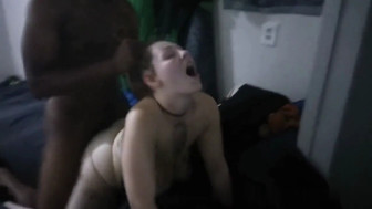 Amateur white girl fucked by black friend