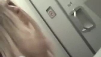 Hot blonde joining the mile high club