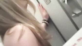 Hot blonde joining the mile high club