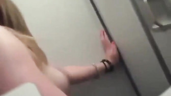 Hot blonde joining the mile high club