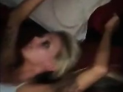 Amateur blonde in MMF threesome
