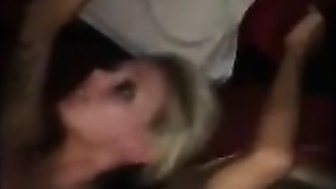 Amateur blonde in MMF threesome