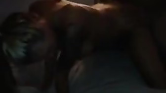 Amateur blonde in MMF threesome