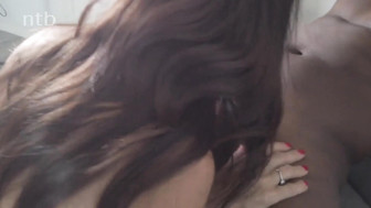 Cuckold wife in black lingerie takes huge black dick