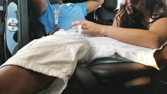 Blowjob action in the car.