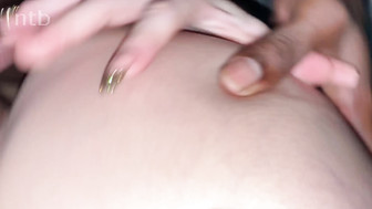 Horny white babe gets that bald pussy fucked bareback and creamed by her BBC