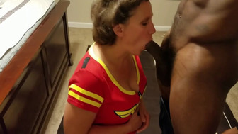 Horny white milf gets her pussy creamed by BBC