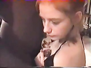 Young couple invite older black bull to mount wife